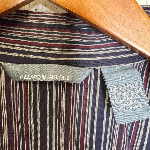 Hillard & Hanson Women's Striped Button Front Top Grey Red Size Large - Picture 4 of 11